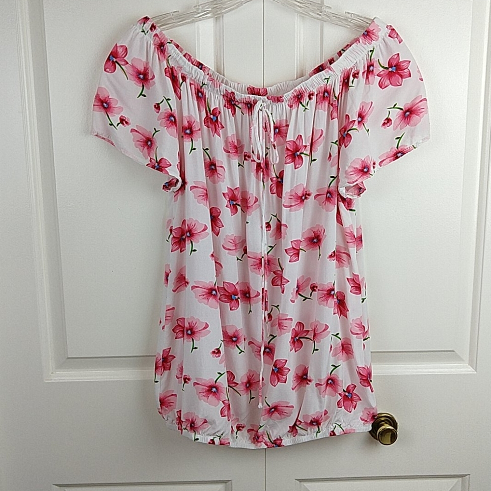 Bailey & Chloe Floral Off/On Shoulder SS Blouse M - Picture 2 of 8